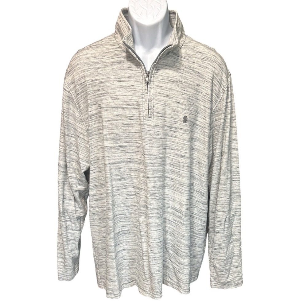 Izod Heather Gray Long Sleeve 1/4 Zip Pullover, XL, Classic Neutral Casual